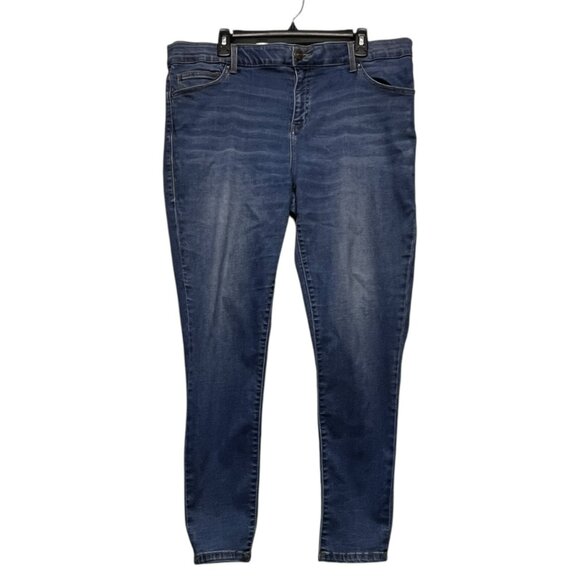 LuLaRoe‎ Magic Waist Skinny Jeans Size 38 (18/19W) Blue Tapered  Flaw - Picture 1 of 11